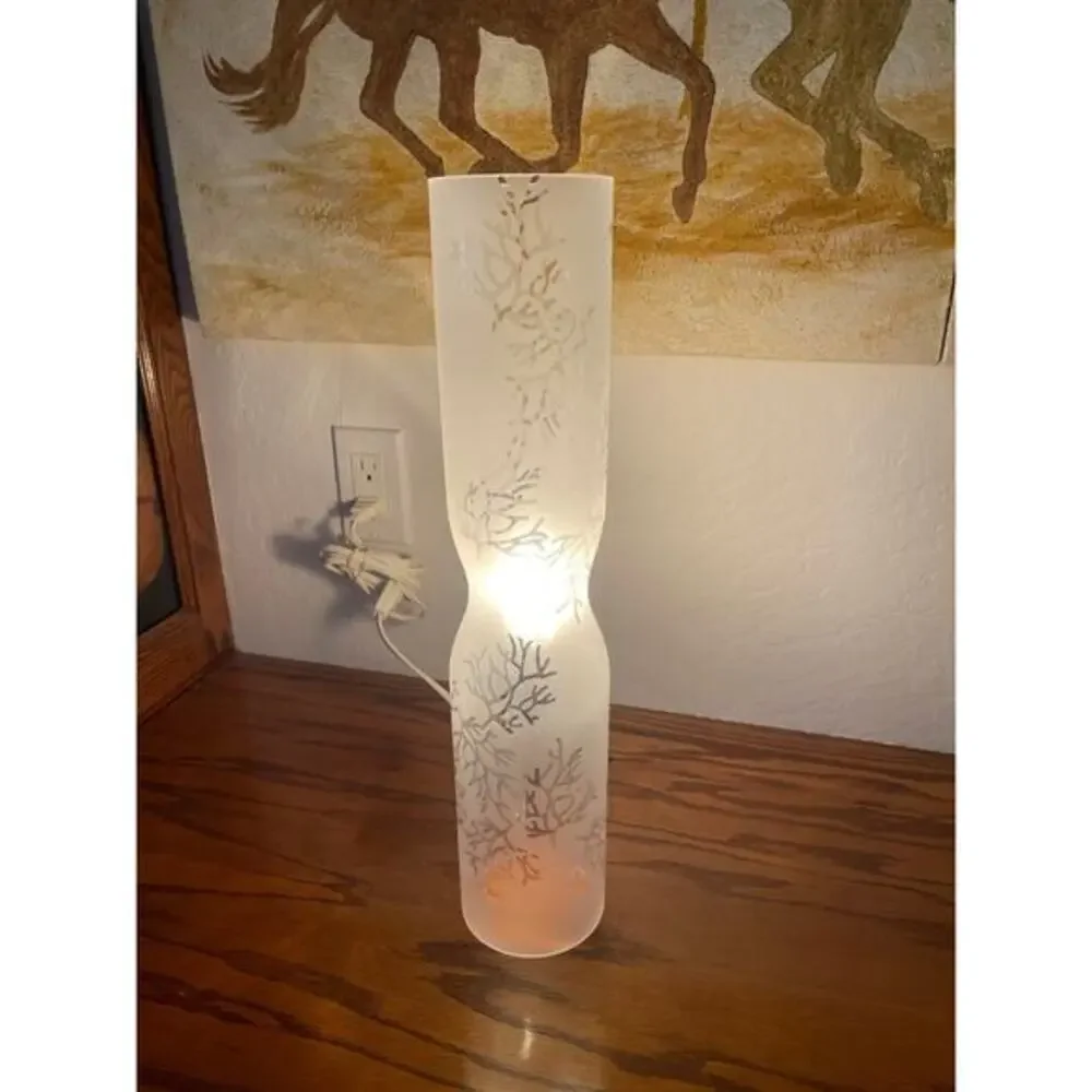 Frosted glass tall luminary  portable lamp